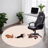 1pc Dachshund Puppies Office Round Area Rug, Under Office Chairs Bedroom Living Room Home Decor, Room Deco