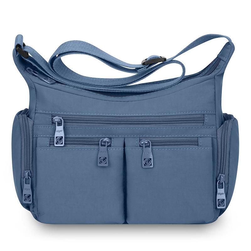 Wasserdichte Nylon-Crossbody-Tasche für Damen Mehrere Taschen Schulter-Handtasche mit Reißverschluss