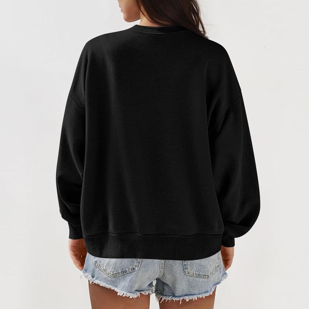 Women's Fashionable Loose Long Sleeved Sports Top Casual Pullover Hoodie