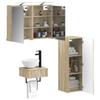 Bathroom Cabinet Set 4 Pcs Sonoma Oak 43 X 16 X 62.5 Cm