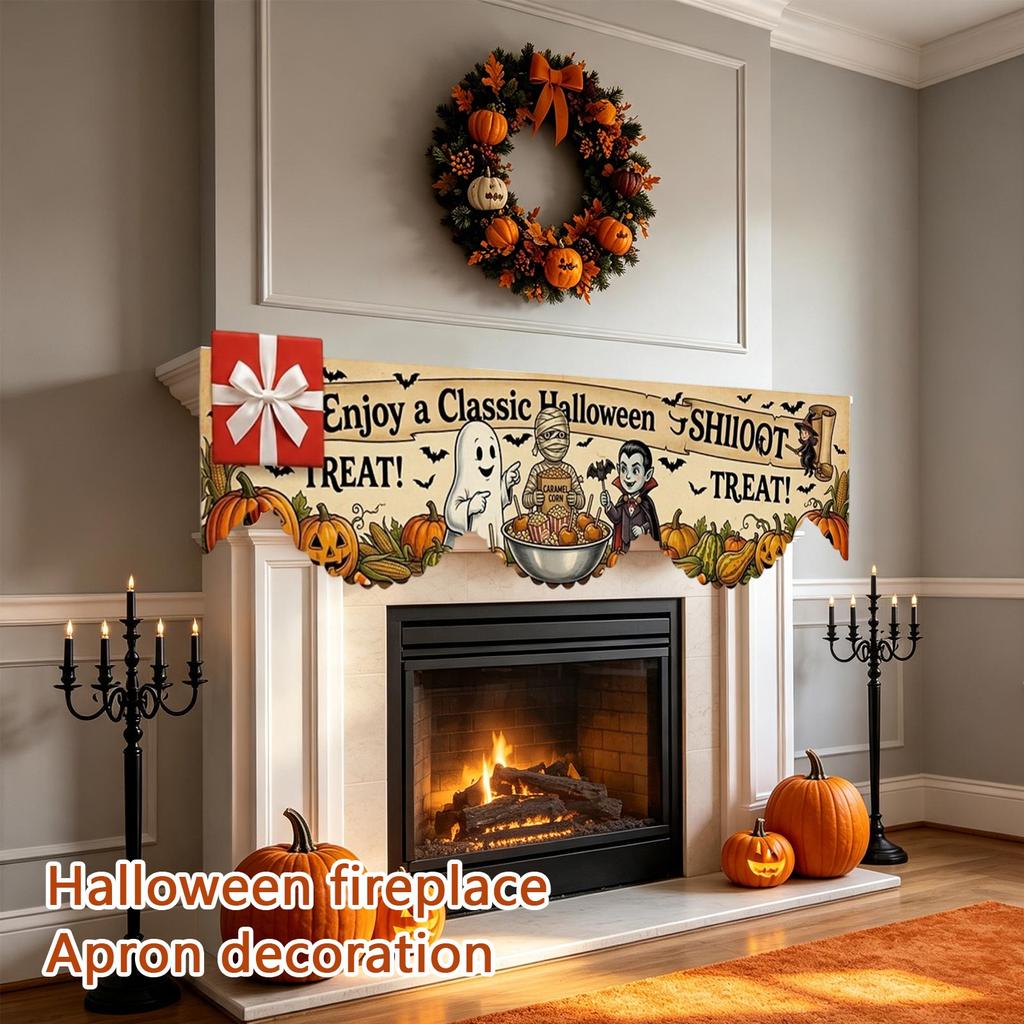 Halloween Fireplace Mantel Scarf for Holiday Table Decoration
