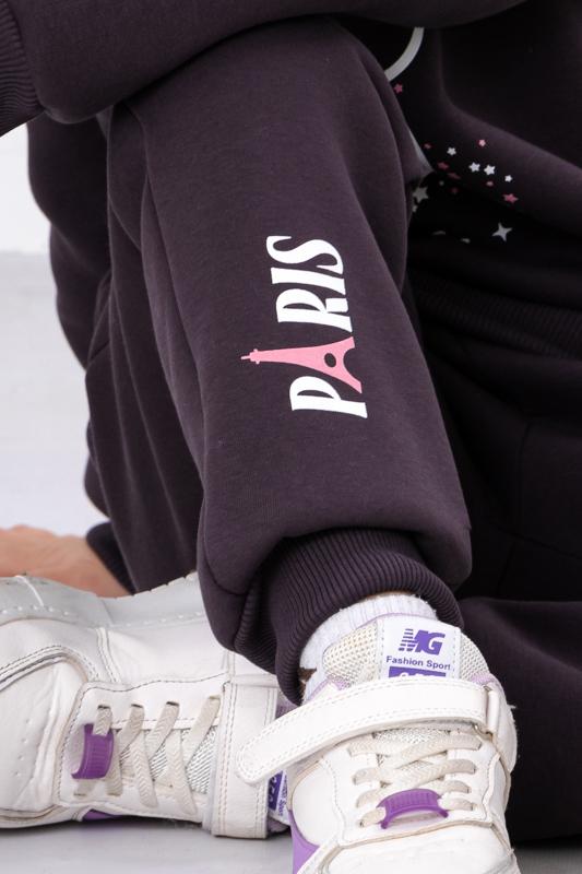 Set – Meisjes Paris Print Warm Sweatshirt & Broek, Comfortabele Pasvorm, Winter 6063-025-33-5-1 HC