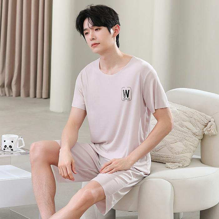 

Летние мужские пижамы, топы и шорты из МОДАЛ-ХЛОПКА, классная одежда для сна, домашняя одежда для студентов, комплект из двух предметов, молодежная одежда для сна, домашняя одежда L