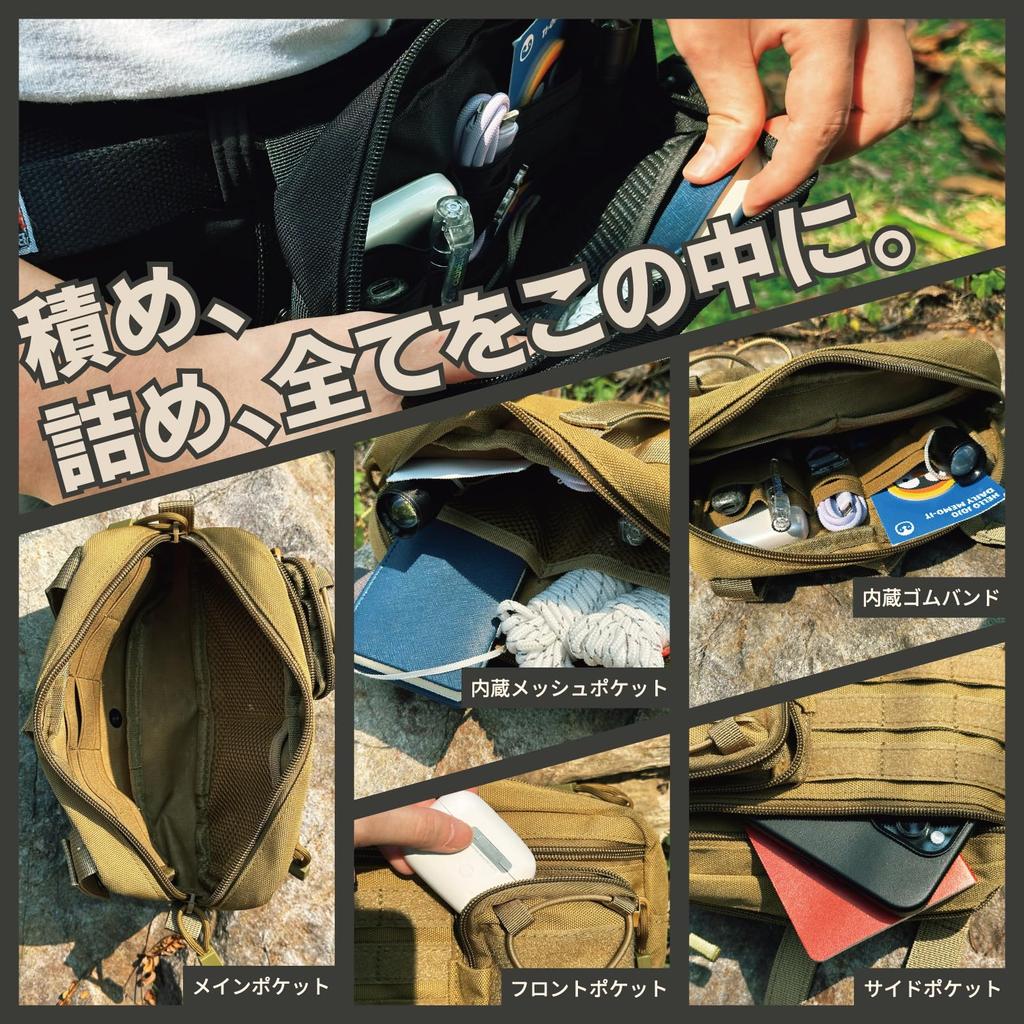 Wojskowa Saszetka Mengga Kompatybilna z MOLLE Idealna na Pas Motocykl i Bieg po Szlakach Wodoodporna Dla Mężczyzn Plecaki, Wspinaczka Górska, Trekking, Podróże,