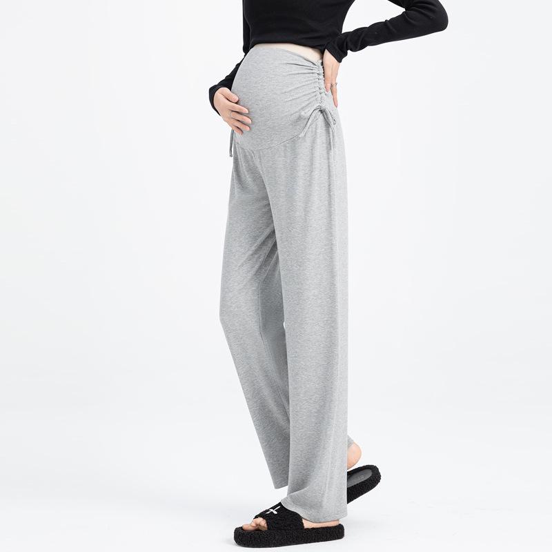 2026 Petite Maternity Drawstring Wide-Leg Pants for Spring/Summer/Autumn