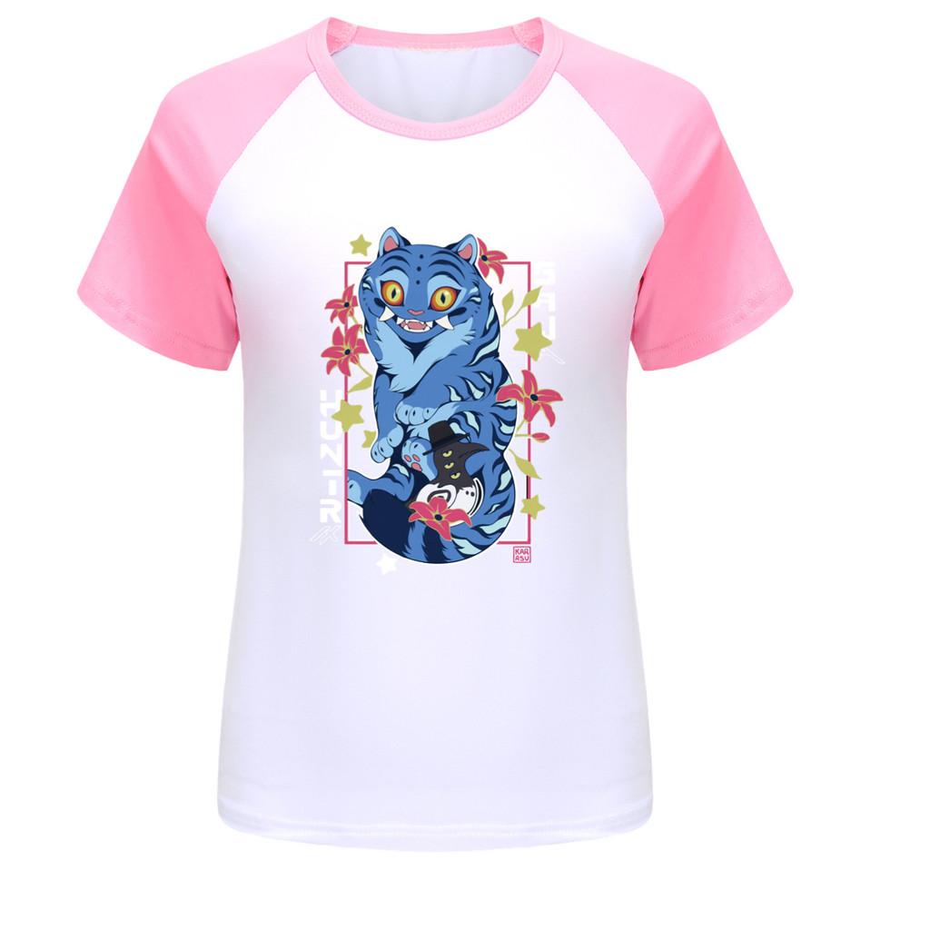 4860 Kinder Mädchen Derpy Rumi Zoey Mira Print Raglan Kurzarm T-Shirt