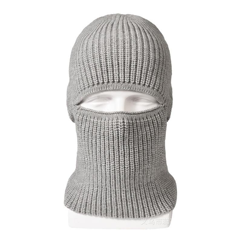 Balaclava hat Windproof hat Dual purpose Warm wool hat Men's headgear Knitted hat Mask Cold hat