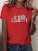 London Landmarks Illustration Print Tshirt Womens Harajuku Short Sleeve Casual Womens Tshirt Clothing Street Tops Tees
