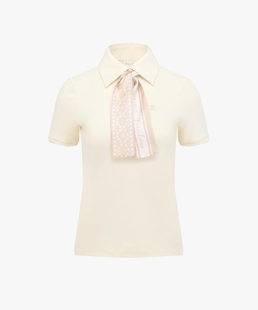 FAIRLIAR GOLF Silk Scarf Set T-Shirt (Cream)