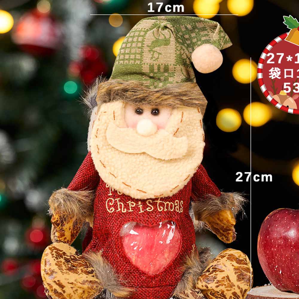 Fabric Christmas Eve Apple Bag Children s Doll Bag Candy Bag Christmas Pendant Christmas Decoration 27x17cm