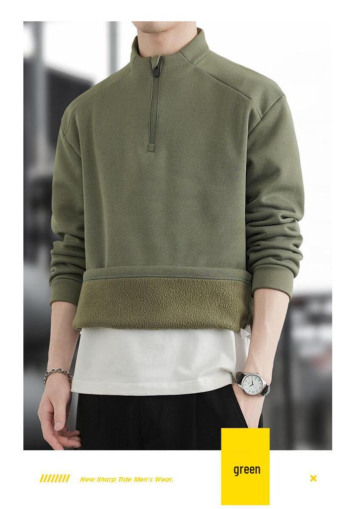 PLAYBOY Men's Mock Neck Casual Pullover Sweatshirt