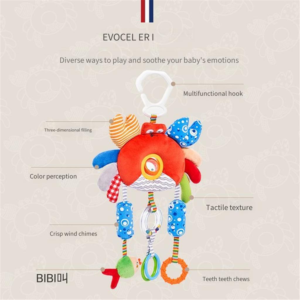 Soft Plush Baby Stroller Hanging Toy Rattle Crib Mobile Hanging Ornament Infant Car Seat Soothing Toy