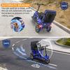 Přenosný skládací elektrický skútr červený, se 3 koly, dvěma motory