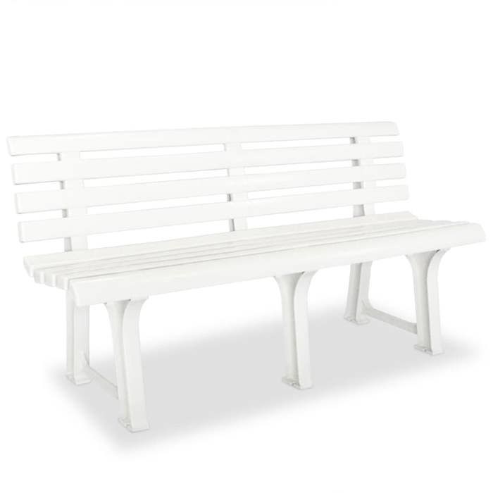 White Plastic Garden Bench - VidaXL - 145.5 Cm - Weatherproof - Easy Assembly