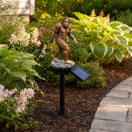 Yousheng Sasquatch Solar Garden Light, Sasquatch Statue Solar Light with Stake, Outdoor Waterproof Pathway Light for Yard Patio Lawn Porch Decor