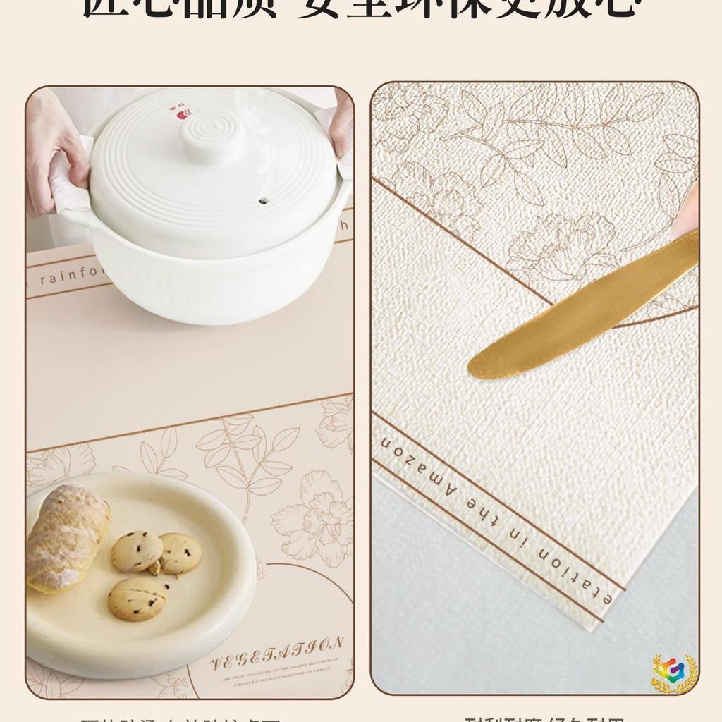 Oval Waterproof Oil-Proof Washable Foldable Heat-Insulating Non-Slip PVC Tablecloth and Mat