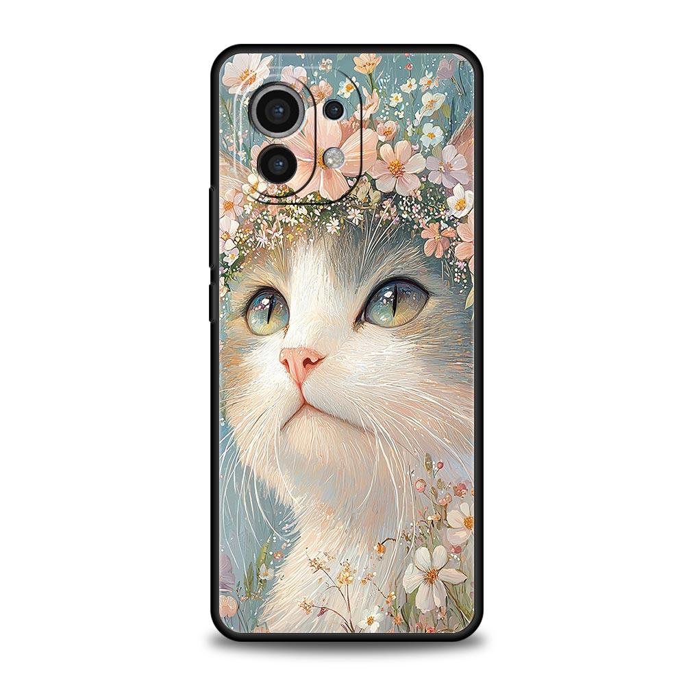 Cute Cat Phone Case Cover for Xiaomi Mi 17 15 14 13 12 11 Ultra 15T 14T 13T 12T 11T Pro Lite 5G Soft TPU Shell Fundas Capas Bags