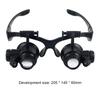 Professional Adjustable Head Band Eyeglasses LED Magnifying Headband Head Wearing Magnifier Glasses 10X/15X/20X/25X Magnifier