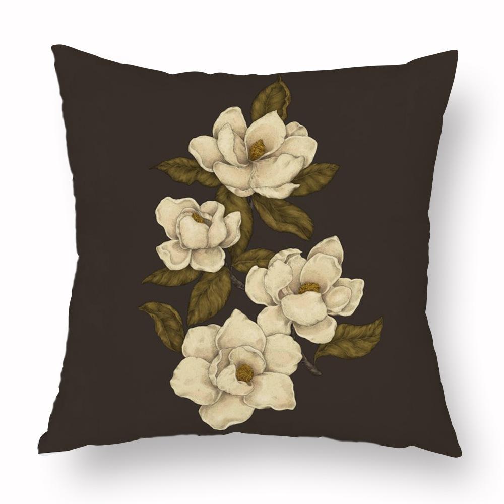 Flower Fox Pillowcase Cushion Animal skull Print Sofa Soft Pillowcase Retro Living Room Bedroom Home Decor Pillowcase