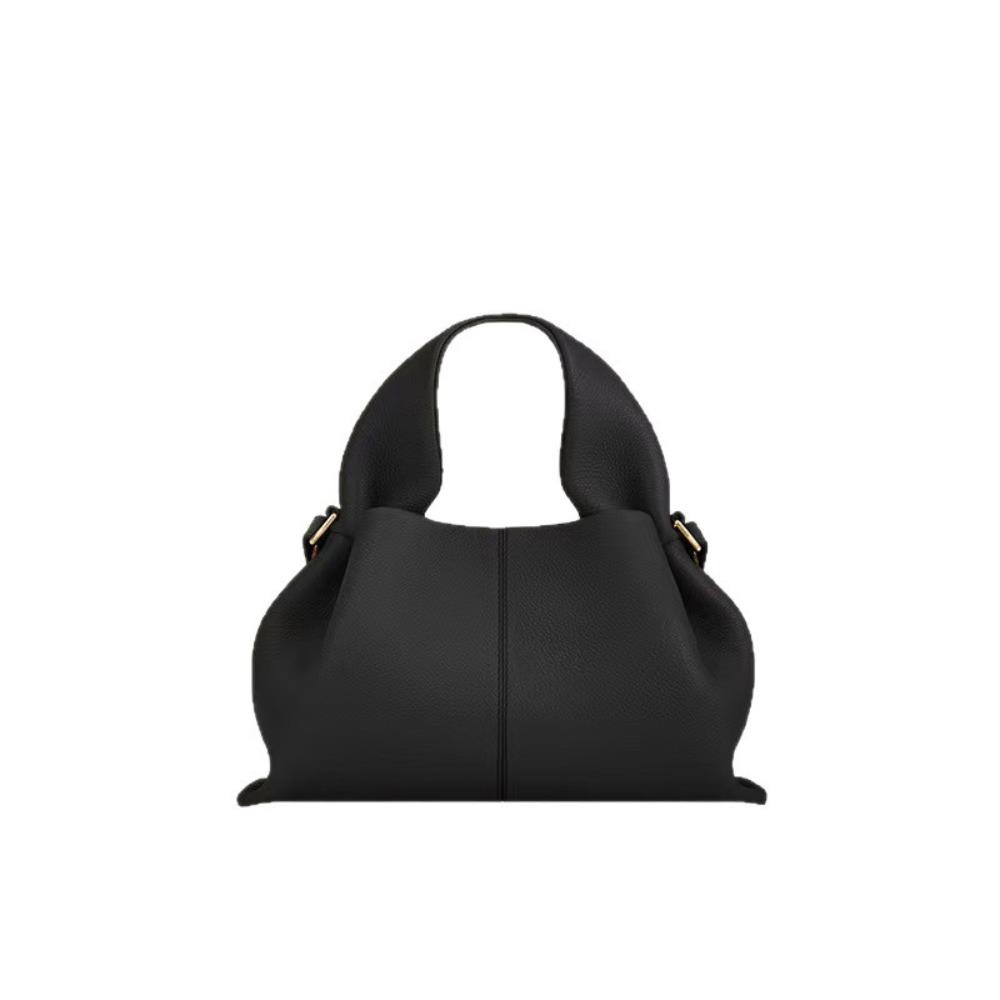 POL Cloud Bag 2025 New French Ladies Dumpling Bag Black Retro Fashion Shoulder Bag Underarm Bag