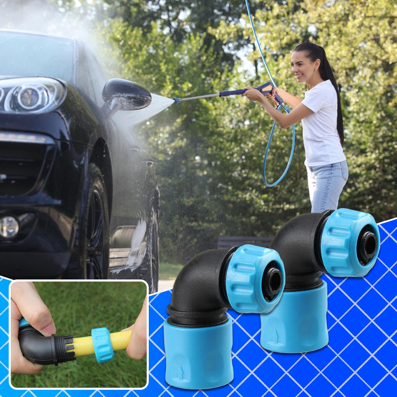 2 Pcs Elbow Quick Connectors 90 Degree Angle For Garden 1/2inch Hose Accurately match standard 5mm hose interface CN