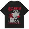 Men's Japanese Graphic Tees Short Sleeve T Shirts Loose Summer Aesthetic Tops Y2K Streetwear