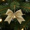 Decorative Bows with Bells 2 Pcs Christmas Bell, 4 Inch Glitter Ribbon Bows, Pre Tied Hanging Holiday Ornaments Xmas for Gift Wrapping, Wreath, Tree,