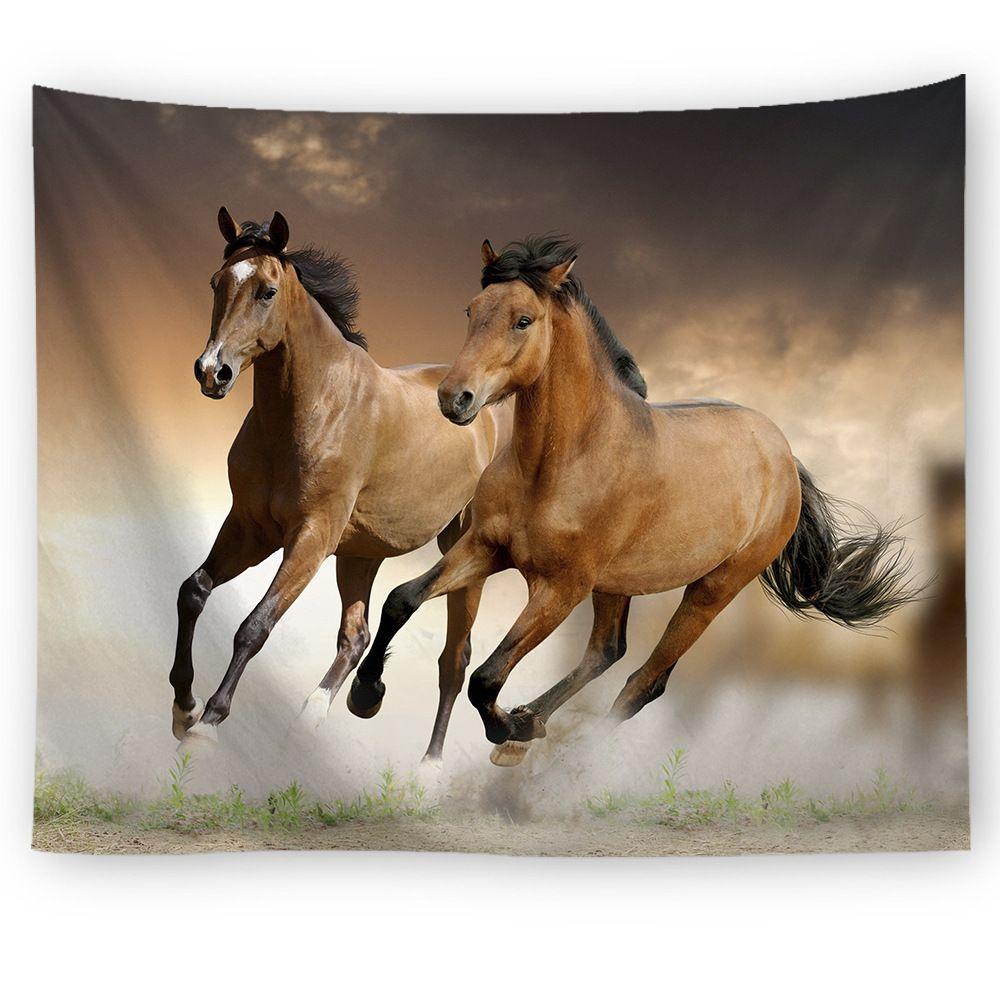 Tapestry of a desert galloping horse 75x100