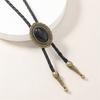Elegant Leather String Necklace Adjustable Bolo Tie Design High-Quality Gold Clasp Formal Outfit Enhancer For Men Women
