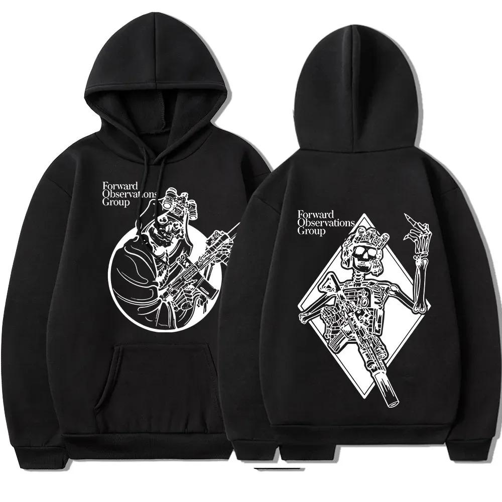 Gbrs Forward Observations Group Hoodie Punk Fashion Vintage Graphic Hooded Sweatshirt Skeleton Hoodies Gothic Clothes Men Women