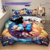 3pcs Butterfly Garden Soft and Comfortable Breathability, Bedding Set, Machine Washable, Suitable for All Seasons139