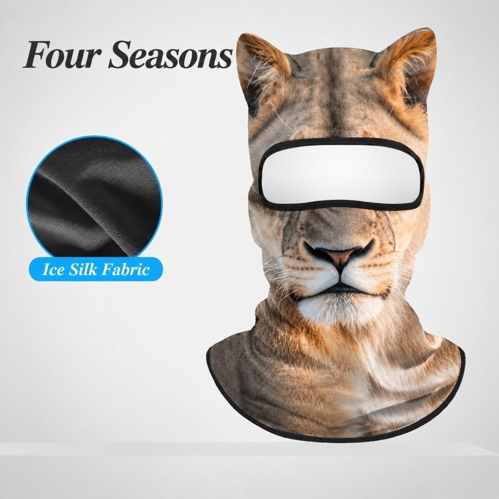 Windproof Balaclava Mask Ice Silk Eared Head Cover Novelty Full Face Mask Cycling/Party/Outdoor