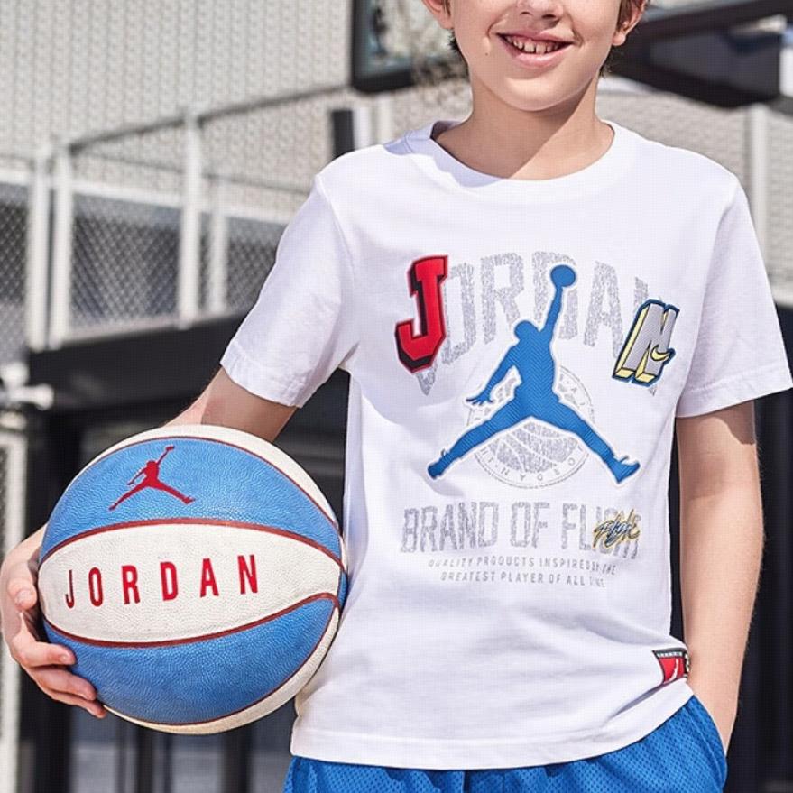 New Jordan T Shirt SS24 Pure White Teenagers JD2312033PS-001