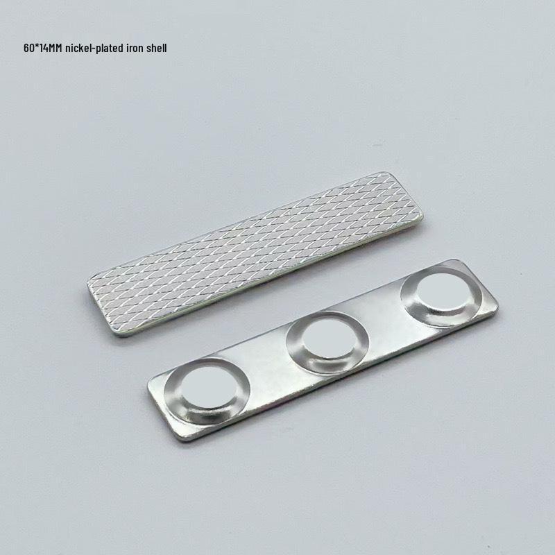 Magnetic Name Badge with Strong Double-Sided Adhesive Clasp, 45x13mm, 2-Piece Metal ID Holder