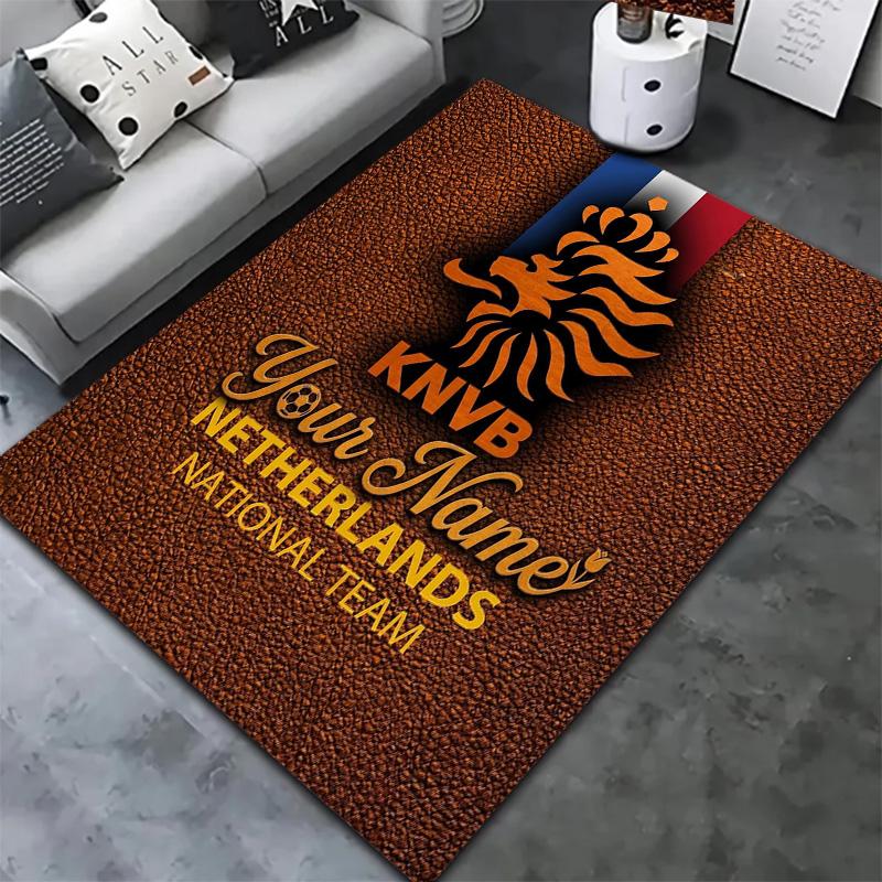 Knvb Wappen Benutzerdefinierter Name Teppich Teppich für Wohnzimmer Schlafzimmer Zuhause Sofa Dekoration Kinder Spielen Rutschfeste Fußmatte