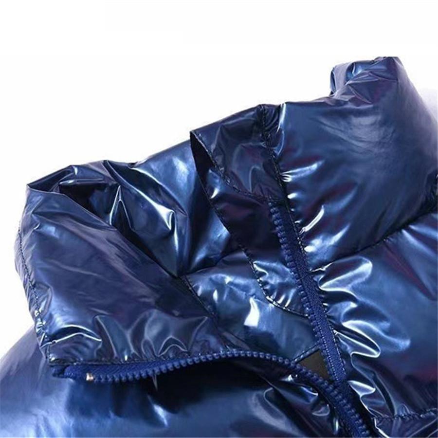 Glänzend gepolsterte Jacke Männer lose Parka Hip Hop Streetwear dicke Windjacke Winter warmen Mantel Stehkragen Oberbekleidung Herrenbekleidung