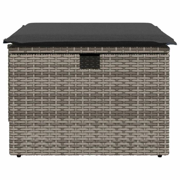 VidaXL Tabouret de Jardin avec Coussin, Siège avec Housse, Meuble de Patio Balcon Terrasse Arrière-cour Extérieur, Gris 366118