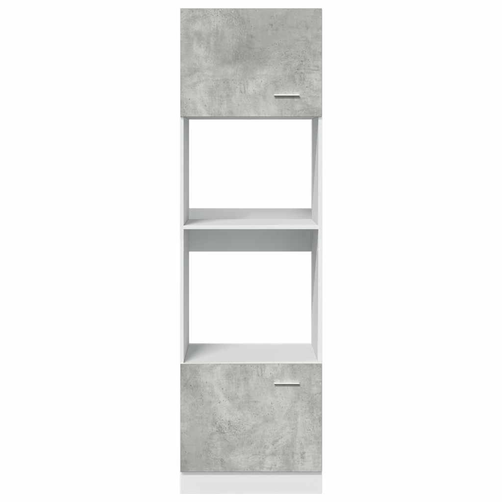 Microwave Built in Cabinet Lyon Concrete Grey 60 x 57 x 207 cm Particleboard