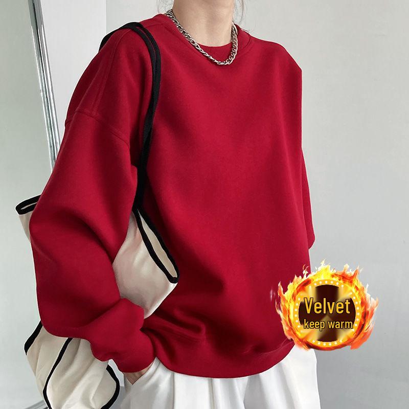 Heavyweight Cotton Crewneck Sweatshirt with Logo for Autumn/Winter Corporate Events and Class Uniforms.