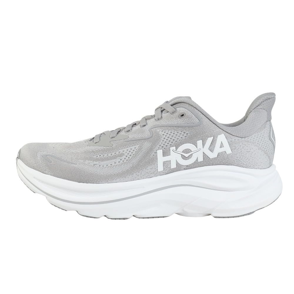 HOKA Clifton 10 Running Gray and Breathable Sneakers for Running and Walking Shoes, (1162030-STLLR), Men's, Ultra-Lightweight, Cushioned, (Gray/Size