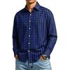 Men's Long Sleeve Plaid Shirt with Collar for Casual Daily Wear