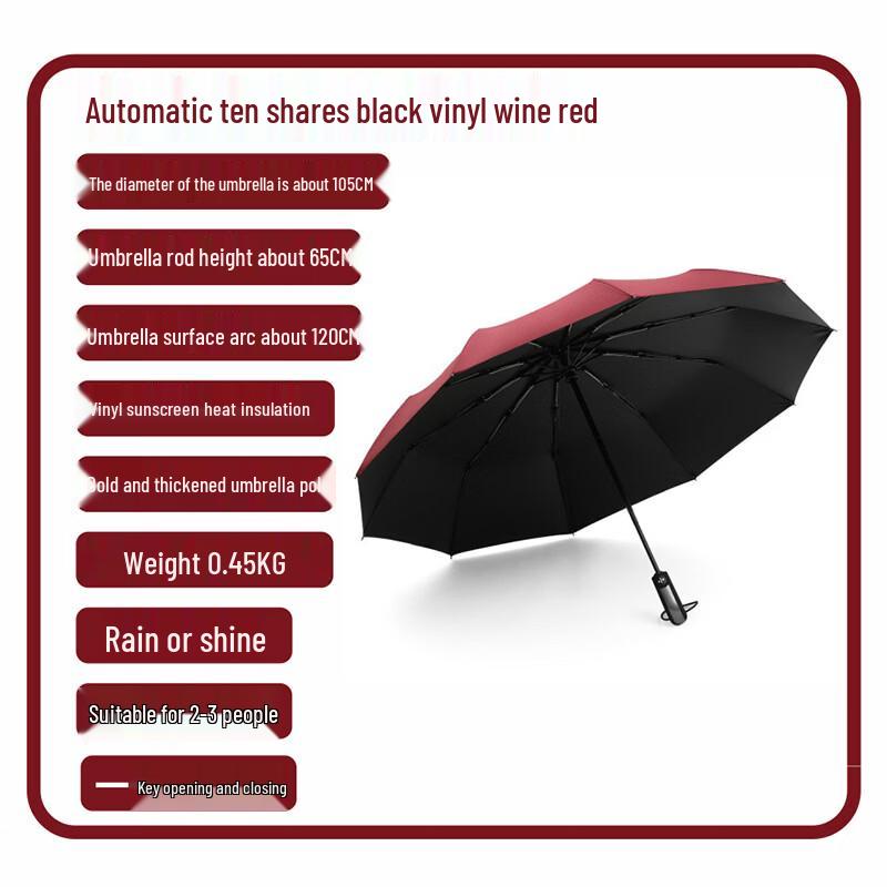 Jieguo Automatic UV Protection Folding Umbrella (10 Ribs)