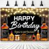 Whisky Cigarre Vintage Bois Fond Photographie Anniversaire Homme Décorations Fournitures de Fête Style Été Bar Décor Mural Rideau