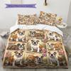 Cute Flower Puppy Pattern Bedding,Quilt Set Quilt Cover Pillowcase Home Birthday Gift (1 * Duvet Cover + 2 * Pillowcase, Without Core)