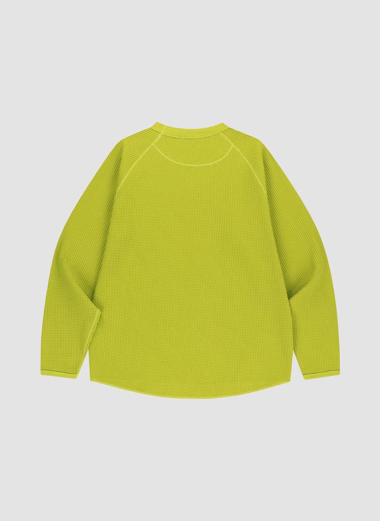 OFFGRID Waffle Uni Trail Raglan Crew-Lime