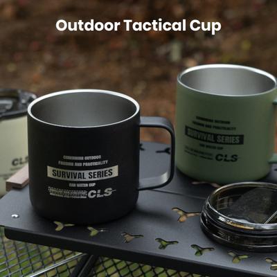 350 ml Campingbecher mit Deckel, lebensmittelecht, BPA-frei, ultraleichter Edelstahl-Wasserbecher, Outdoor-Reise, Camping-Kochgeschirr