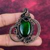 Green Fire Labradorite Pendant Copper Wire Wrapped Jewelry Real Gemstone Pendant