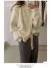 2025 Korean Style Thickened Lapel Zip Sweater Knit Cardigan for Women