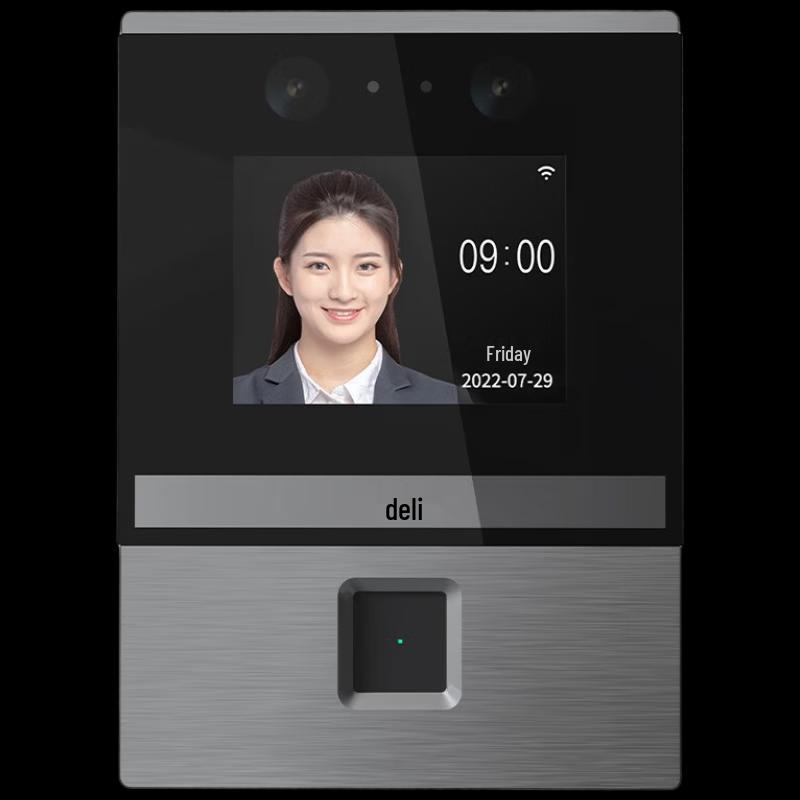 Deli Smart Face & Fingerprint Time Clock CN Plug (adapter Included)