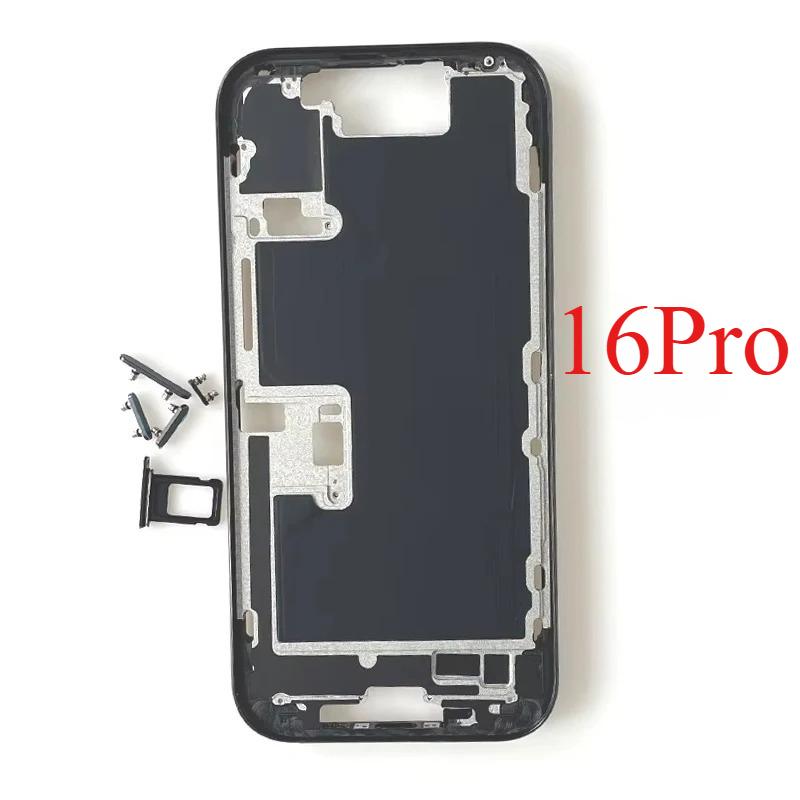 Pro iPhone 16 Pro Střední rám Rámeček Kryt Boční tlačítka Šasi Opravné náhradní díly